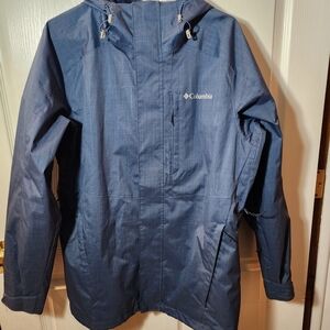 Mens Columbia Interchange Omni-Tech Ski Snowboard Jacket Blue Size Small